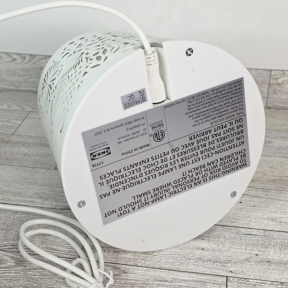 Ikea SOLSKUR Decorative LED Table Lamp White/Brass Lace 7